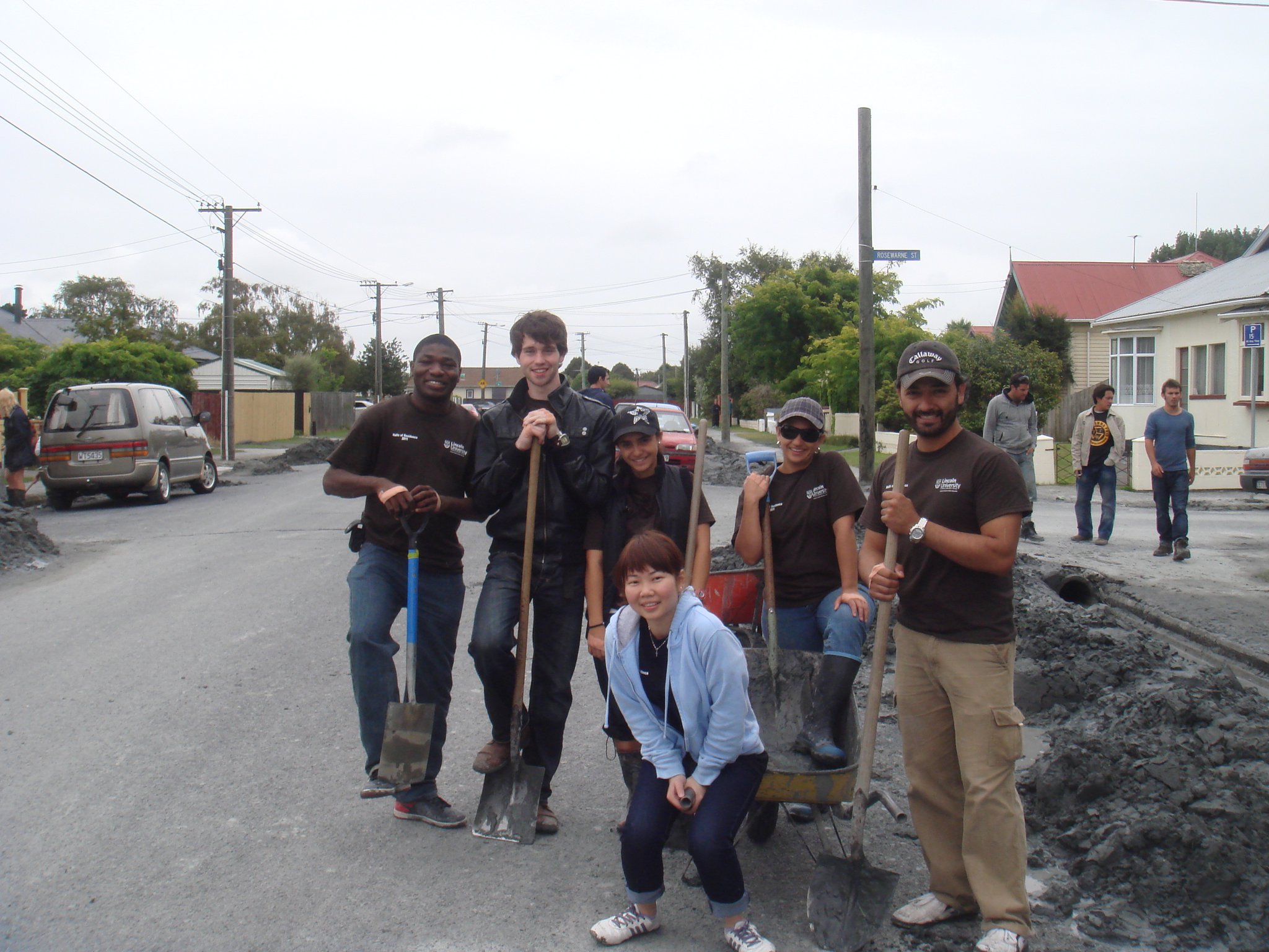 Volunteering cleaning up liquefaction 2011